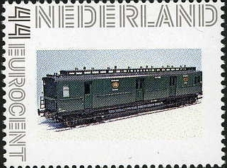 personalised stamp of The Netherlands with trains, trams, stations etc